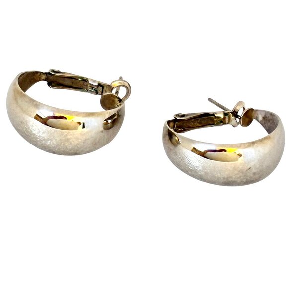 Silver-tone Hoop Earrings Leverback for Pierced Ears - Picture 10 of 13